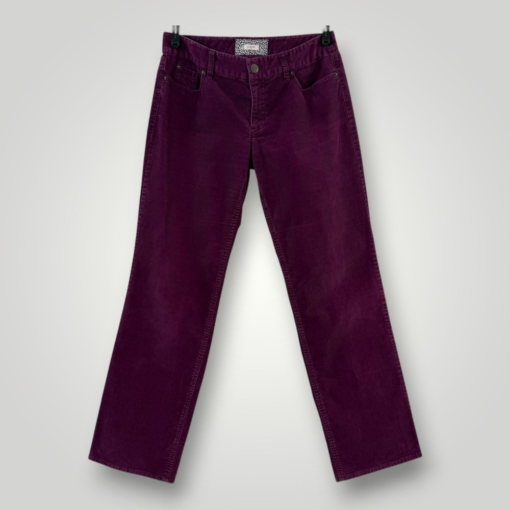 J.Crew Corduroy Pants Womens Size 8R Purple Bootcut Stretch 32.5 Inseam Casual - Picture 1 of 8